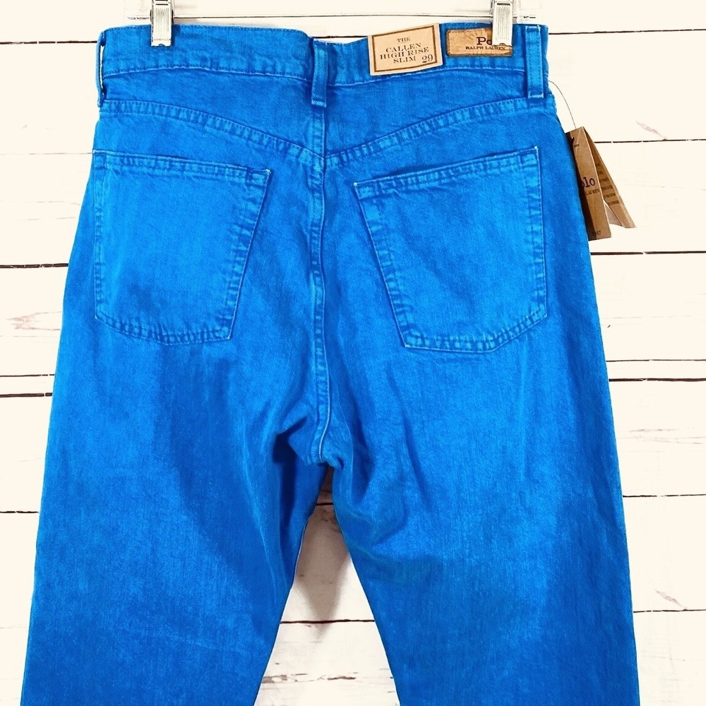 Polo Ralph Lauren Jeans Women's 29 Blue The Callen High Rise Slim Button Fly New - Picture 5 of 9